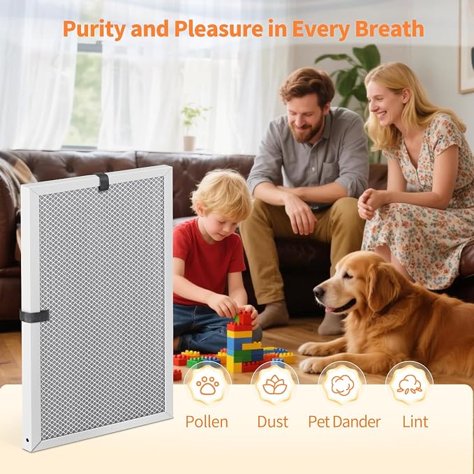 2-Pack 15x20x1 MERV 8 Reusable & Washable Electrostatic Air Filters - Long-Lasting Filter for HVAC