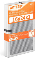 2-Pack 16x24x1 MERV 8 Reusable & Washable Electrostatic Air Filters - Long-Lasting Filter for HVAC