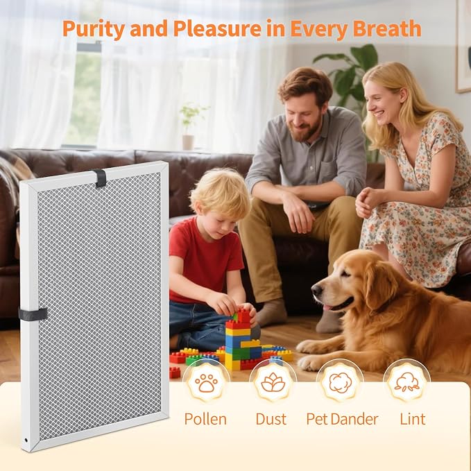 2-Pack 16x25x1 MERV 8 Reusable & Washable Electrostatic Air Filters - Long-Lasting Filter for HVAC