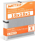 2-Pack 18x18x1 MERV 8 Reusable & Washable Electrostatic Air Filters - Long-Lasting Filter for HVAC