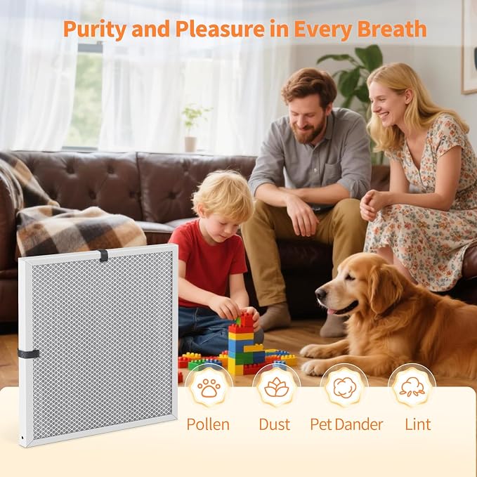 2-Pack 20x20x1 MERV 8 Reusable & Washable Electrostatic Air Filters - Long-Lasting Filter for HVAC