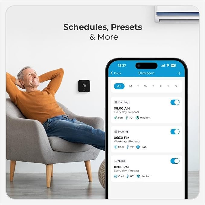 Breez Max Smart AC Controller | AHR Product of the Year WiFi Thermostat for Mini-Split, Window, Portable AC/Heat Pump |