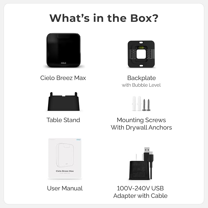 Breez Max Smart AC Controller | AHR Product of the Year WiFi Thermostat for Mini-Split, Window, Portable AC/Heat Pump |