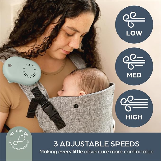 Breezz-to-Go USB Rechargeable Bladless Baby Fan with Swivel Strap – Portable Cooling for Strollers, Car Seats &, alternate