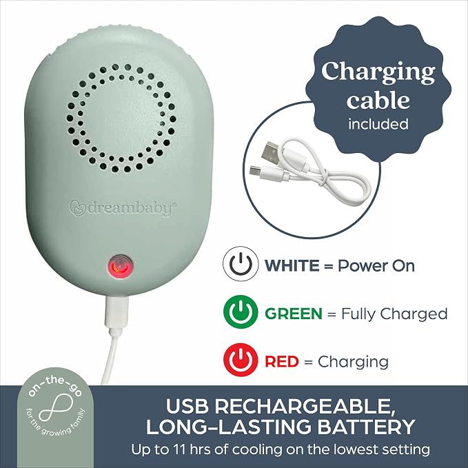Breezz-to-Go USB Rechargeable Bladless Baby Fan with Swivel Strap – Portable Cooling for Strollers, Car Seats &, alternate