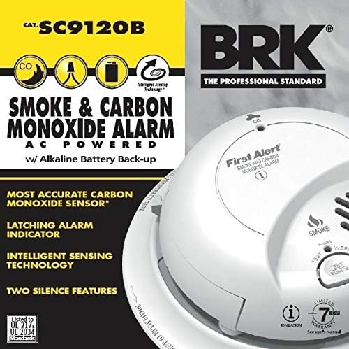 BRK SC9120FF Hardwired Smoke and Carbon Monoxide (CO) Detector with Battery Backup, 1 pack, White in White., alternate view 2