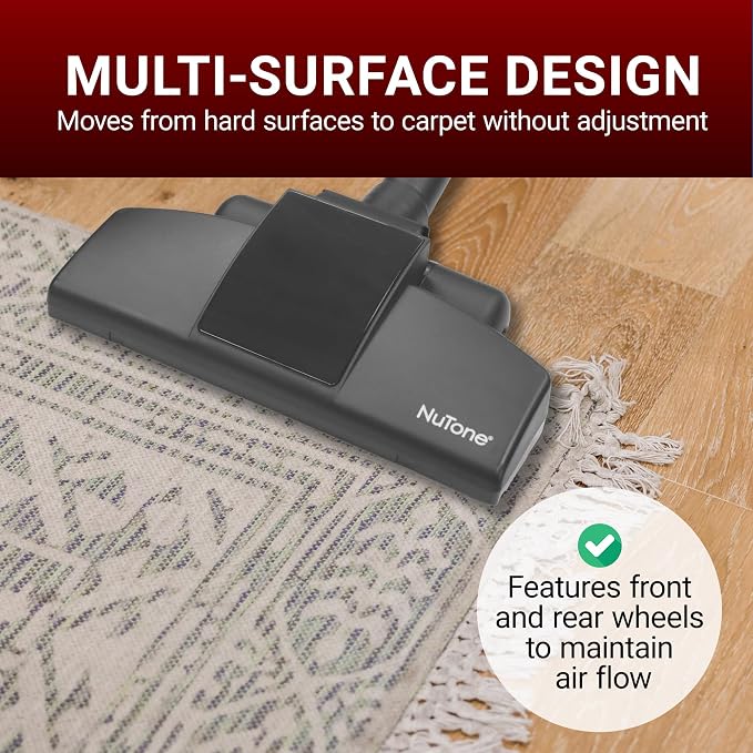 CT150B Floor/Rug Vacuum Tool – Central Vacuum Accessories, 10.8-Inch Wide, Multi-Surface Design, Front & Rear