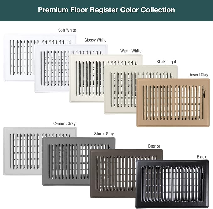 Bronze, 6x12, Premium Floor Register, All Steel Heavy Duty Vent Cover, alternate product view 7