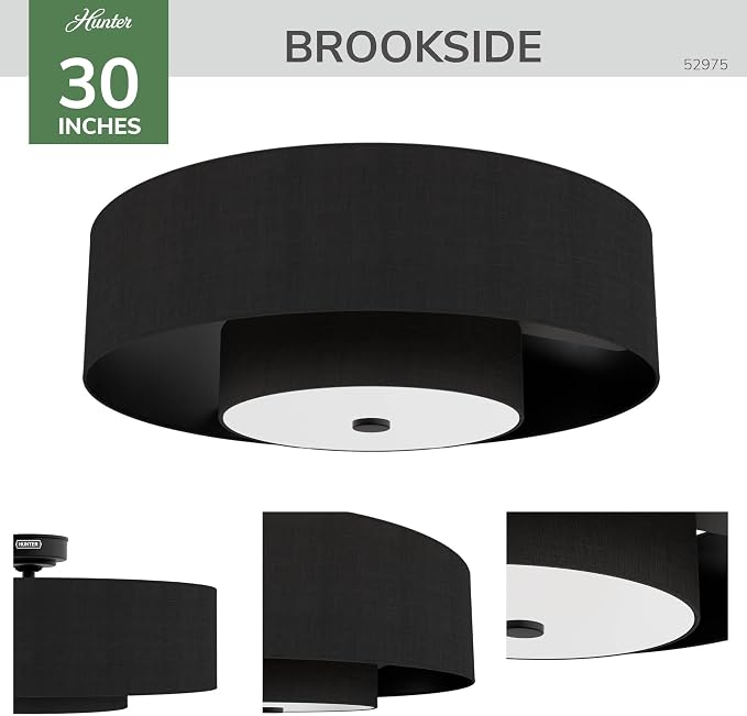 Brookside Indoor Fandelier with Light, Remote, 30-inch, Casual-Style, 3-Speed WhisperWind Motor, 52975, Ceiling Fans for