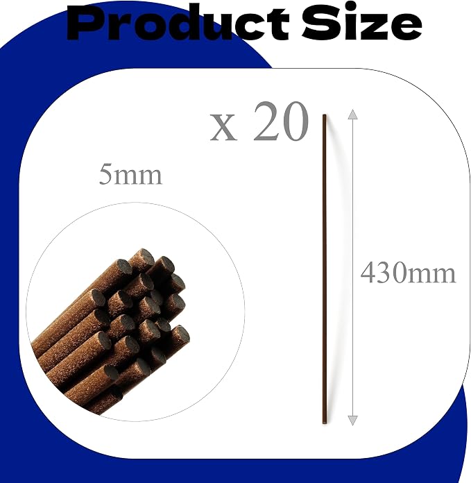 Brown Fibre Reed Diffuser Sticks 20pcs 43cm x 5mm Brown Fibre Reed Diffuser Sticks Thick Diffuser Reeds Sticks Diffuser