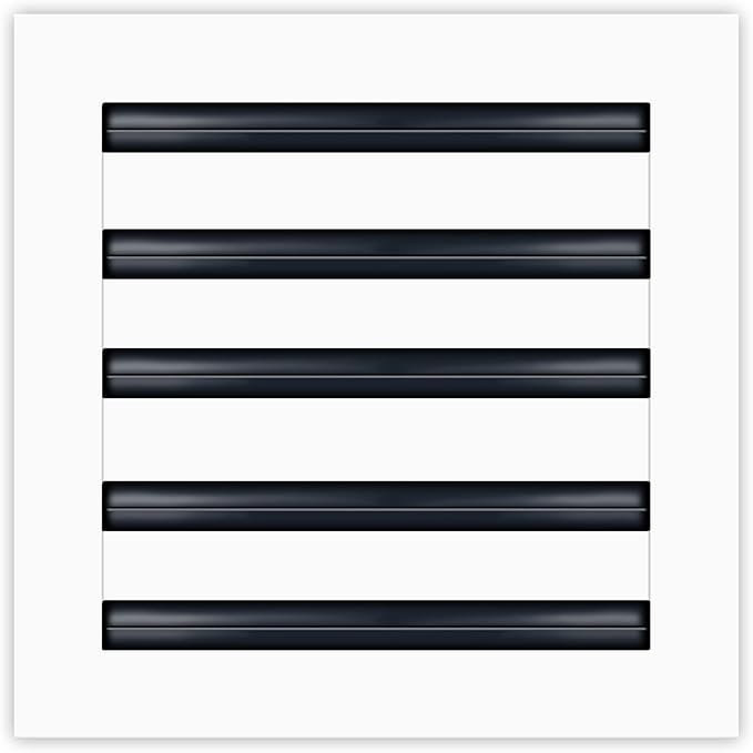 BUILDMART - 10x10 Modern AC Vent Cover - Decorative White Aluminum Air Vent - Standard Linear Slot Diffuser - Heating and