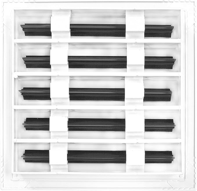 BUILDMART - 10x10 Modern AC Vent Cover - Decorative White Aluminum Air Vent - Standard Linear Slot Diffuser - Heating and