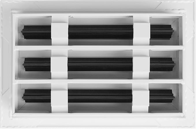 BUILDMART - 10x6 White Modern AC Vent Cover - Decorative Air Vent - Standard Linear Slot Diffuser - Register Grille for