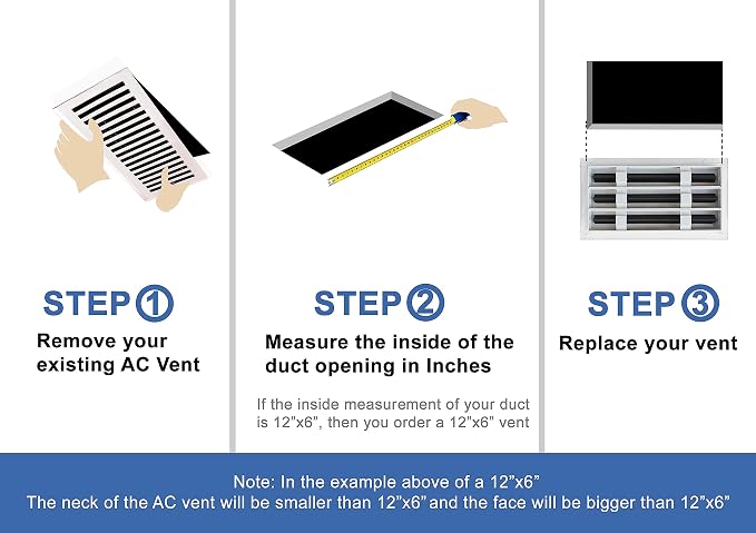 BUILDMART - 16x6 White Modern AC Vent Cover - Decorative Air Vent - Standard Linear Slot Diffuser - Register Grille for
