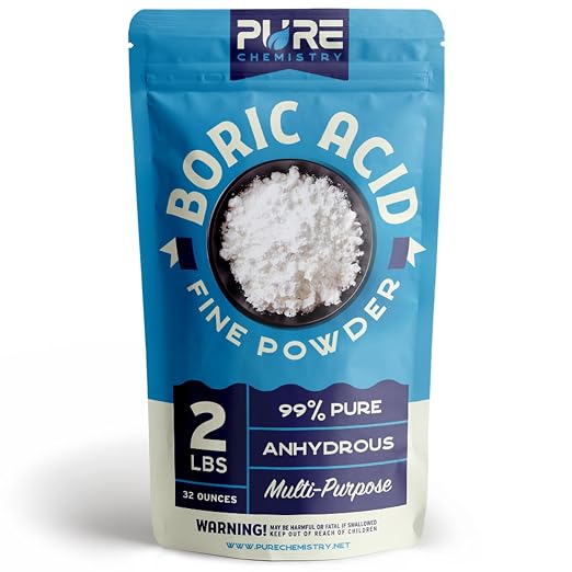 Bulk Boric Acid, 99.9% Pure, Laundry Stain Remover and Deodorizer, Kitchen, Household, Industrial Strength Commercial