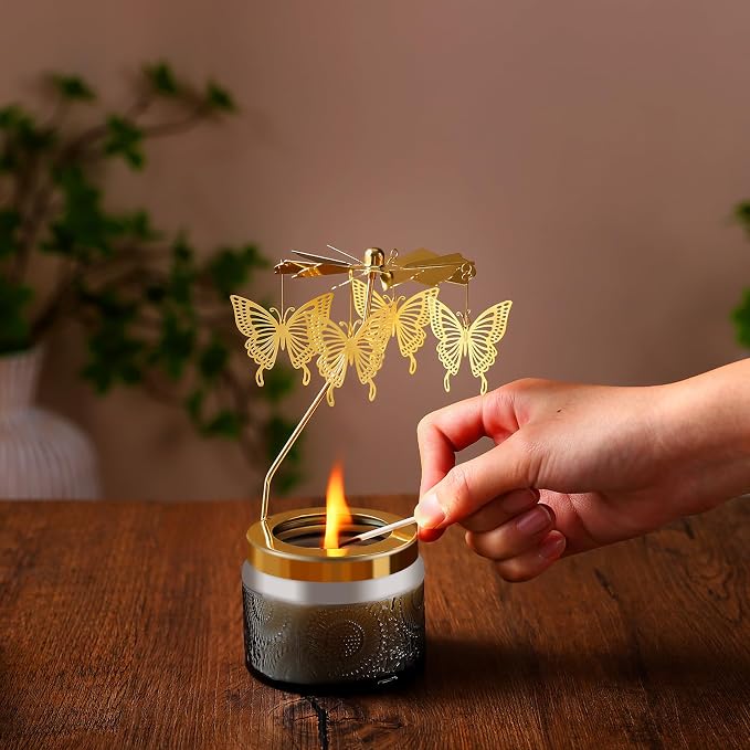 Butterfly Gifts for Women, Rotatable Candle Gifts, Vanilla Cream Scented Candles Anniversary Christmas Thanksgiving, Unique