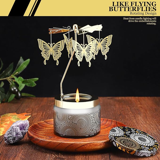 Butterfly Gifts for Women, Rotatable Candle Gifts, Vanilla Cream Scented Candles Anniversary Christmas Thanksgiving, Unique