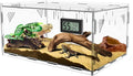 Reptile Terrariums, with Temperature Hygrometer, 15.7"x9.9"x7.1"Acrylic Reptile Breeding Box Terrarium Cage Tank for