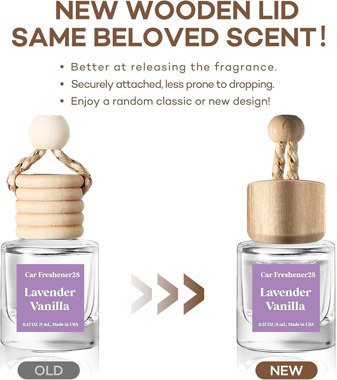 C Classy Car Air Freshener Hanging 2 Pack, Lavender Vanilla Essential Oil Diffuser for C ar, Cute Air Freshener, Long-Lasting