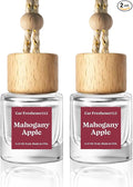 C Classy Car Air Freshener Hanging 2 Pack, Mahogany Apple Essential Oil Diffuser for Cars, Long-Lasting Fragrance, Cute Car
