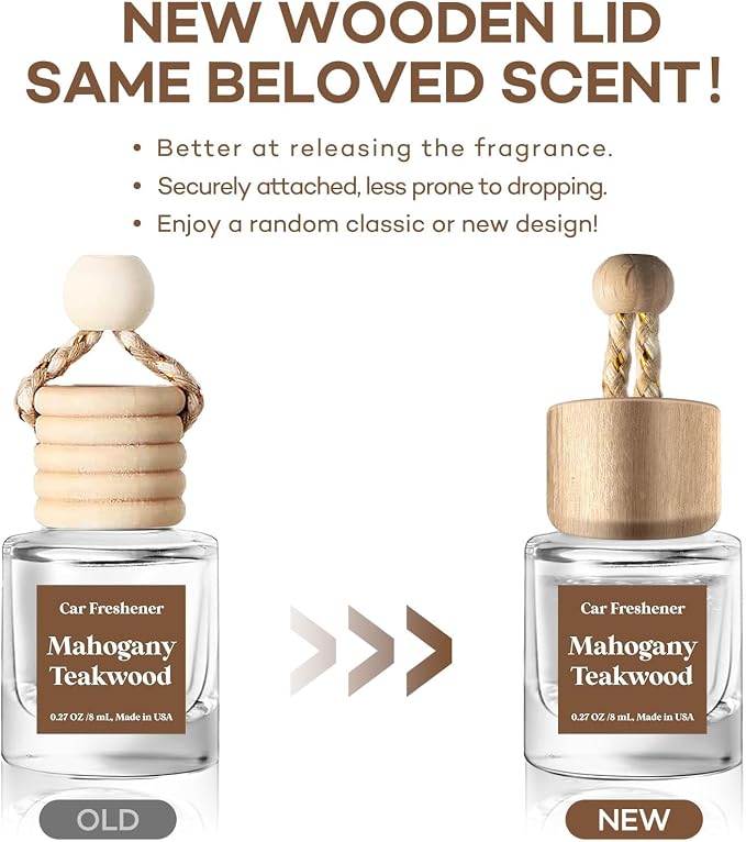 C Classy Car Air Freshener Hanging 2 Pack, Mahogany Teakwood Essential Oil Diffuser for Cars, alternate product view 2