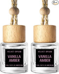 C Classy Car Air Freshener Hanging 2 Pack, Vanilla Amber Essential Oil Diffuser for Cars, Long-Lasting Fragrance, Cute Car