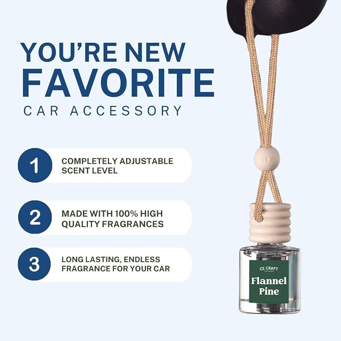 C&E Craft Co Hanging Car Air Freshener Diffuser 2 Pack, Long Lasting Fragrance Oil Car Freshener, Glass Bottle Auto Air