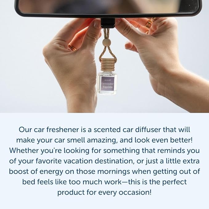 C&E Craft Co Hanging Car Air Freshener Diffuser 2 Pack, Long Lasting Fragrance Oil Car Freshener, Glass Bottle Auto Air