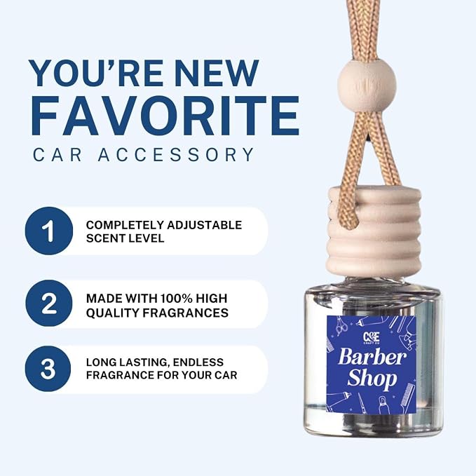 C&E Craft Co Hanging Car Air Freshener Diffuser 2 Pack, Long Lasting Fragrance Oil Car Freshener, Glass Bottle Auto Air