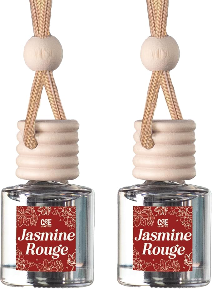 C&E Craft Co Hanging Car Air Freshener Diffuser 2 Pack, Long Lasting Fragrance Oil Car Freshener, Glass Bottle Auto Air