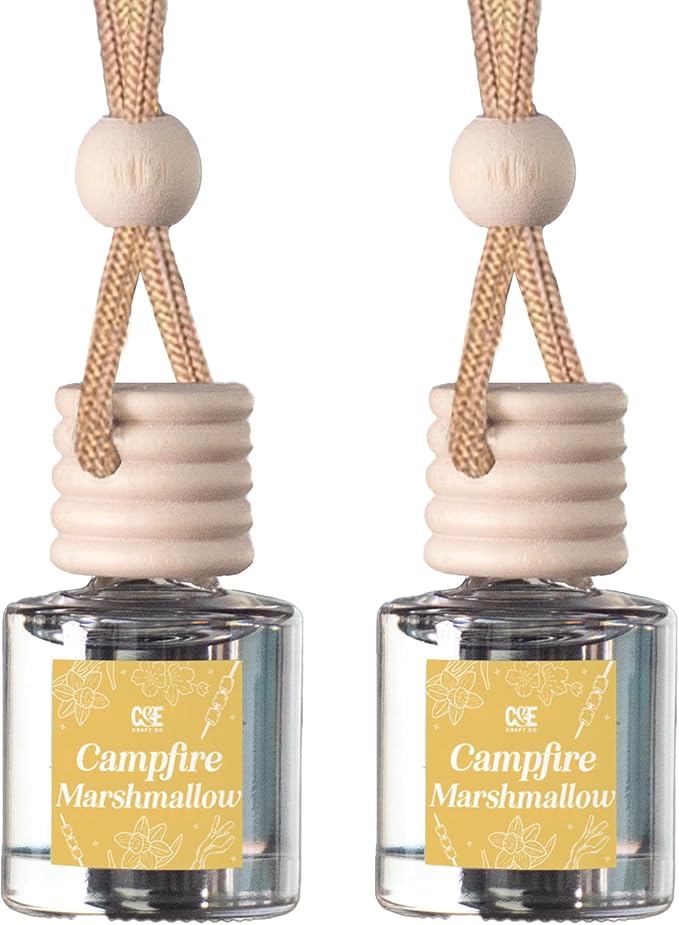 C&E Craft Co Hanging Car Air Freshener Diffuser 2 Pack, Long Lasting Fragrance Oil Car Freshener, Glass Bottle Auto Air
