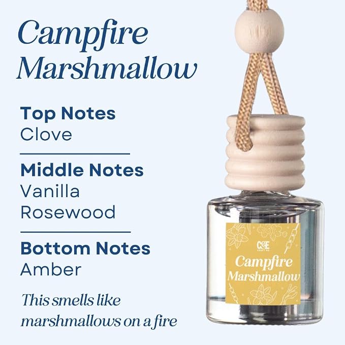 C&E Craft Co Hanging Car Air Freshener Diffuser 2 Pack, Long Lasting Fragrance Oil Car Freshener, Glass Bottle Auto Air