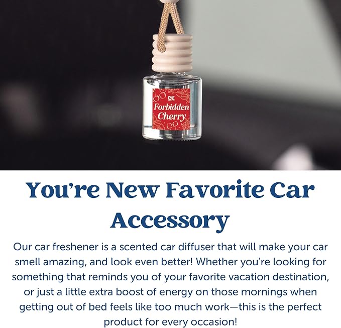 C&E Craft Co Hanging Car Air Freshener Diffuser 2 Pack, Long Lasting Fragrance Oil Car Freshener, Glass Bottle Auto Air