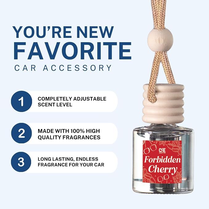 C&E Craft Co Hanging Car Air Freshener Diffuser 2 Pack, Long Lasting Fragrance Oil Car Freshener, Glass Bottle Auto Air