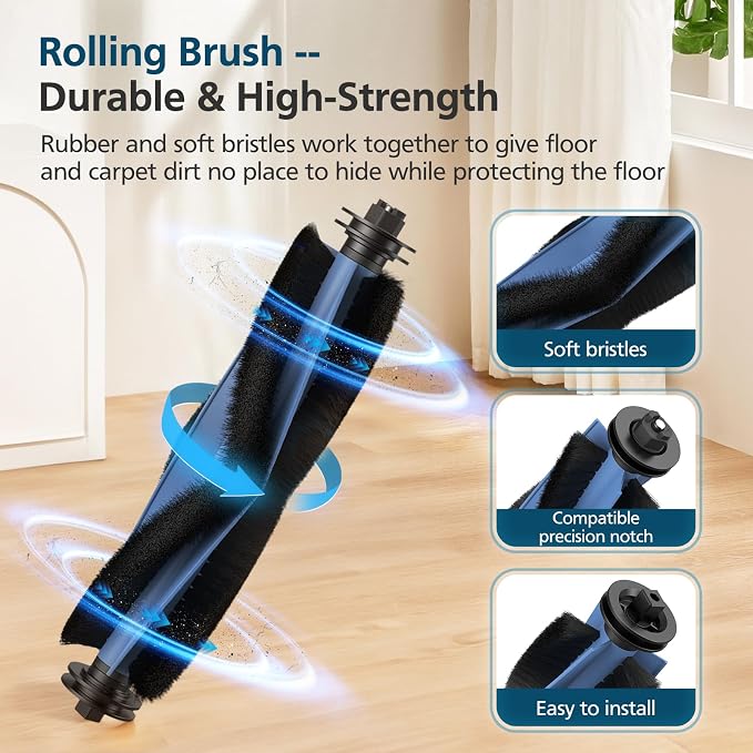 C10 Accessories for C10 Robot Vacuum, 22 Pack Replacement Parts Include: 2* Main Rolling Brush, 6* Washable Filter, 6*