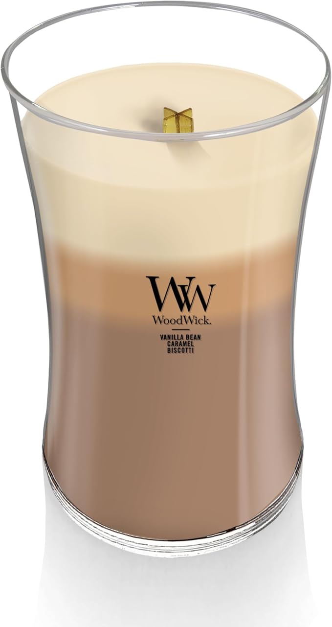 Café Sweets Trilogy Holiday Candle Gifts for Women and Men,21.5 oz Large Hourglass Trilogy Candle with Crackling Wick,(Pack