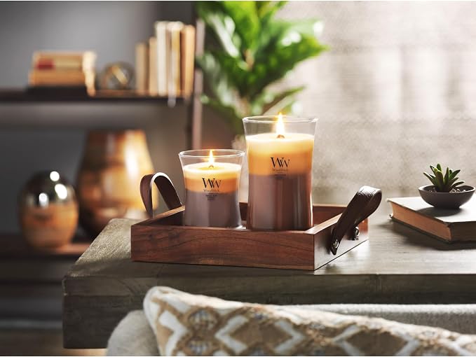 Café Sweets Trilogy Holiday Candle Gifts for Women and Men,21.5 oz Large Hourglass Trilogy Candle with Crackling Wick,(Pack