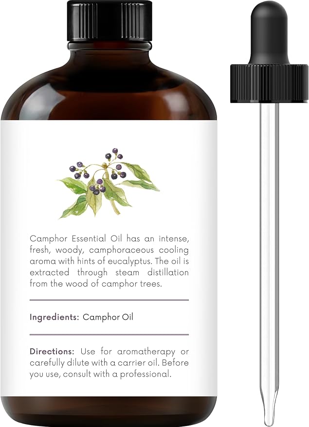 Camphor Essential Oil – Huge 4 Fl Oz – 100% Pure and Natural – Premium Grade Essential Oil for Diffuser and, alternate