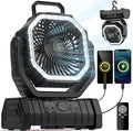 Camping Fan - 20000mAh Battery Powered Fan Rechargeable with LED Lantern - Portable Outdoor Tent Fans with Hanging Hook 4