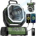 Camping Fan - 20000mAh Battery Powered Fan Rechargeable with LED Lantern - Portable Outdoor Tent Fans with Hanging Hook 4