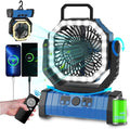 Camping Fan Battery Operated Powered Fan with LED Lantern Light 20000mAh Rechargeable Portable Oscillating, 360° Rotation