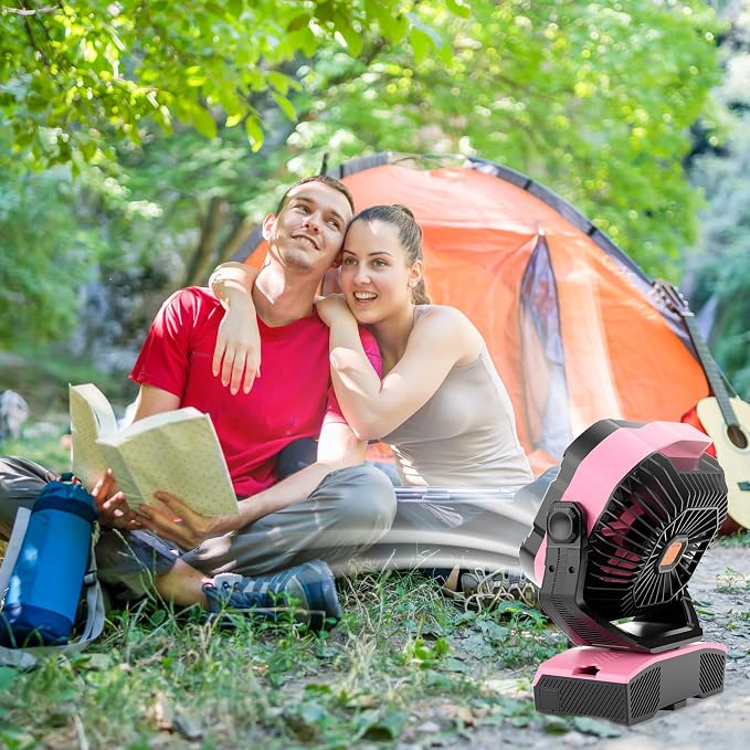 Camping Fan Oscillating Portable Fan 20000mAh Battery Powered Fans Rechargeable Camping Tent essentials Light, alternate view