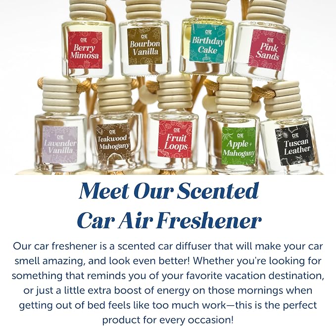 CANDECraftCo Car Air Hanging Fragrance Oil, Car Auto Freshener for Essential Oils, Scents Fragrance Aromatherapy Automobile