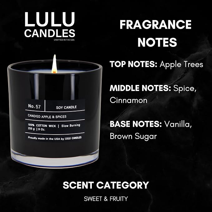 | Candied Apples & Spices | Smells Sweet & Fruity | Luxury Scented Soy Jar Candle | Hand Poured in The USA |, alternate