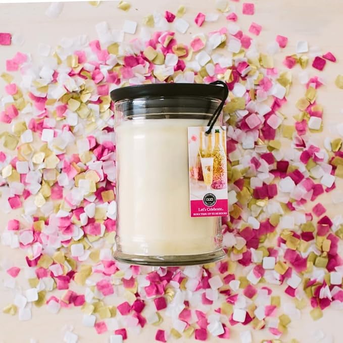 Candle 18oz Large Soy Wax Blend Fragranced Jar Candle-Let's Celebrate, alternate product view 2
