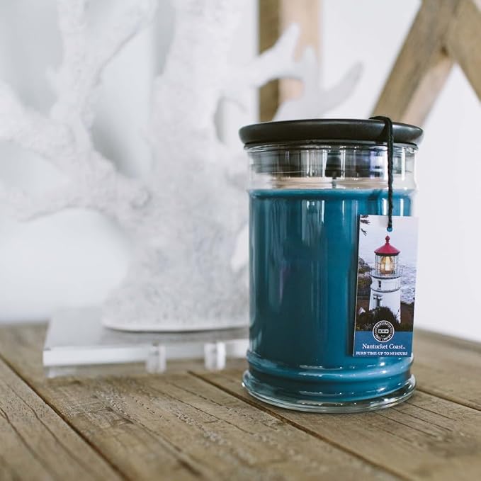 Candle 18oz Large Soy Wax Blend Fragranced Jar Candle-Nantucket Coast, alternate product view 3