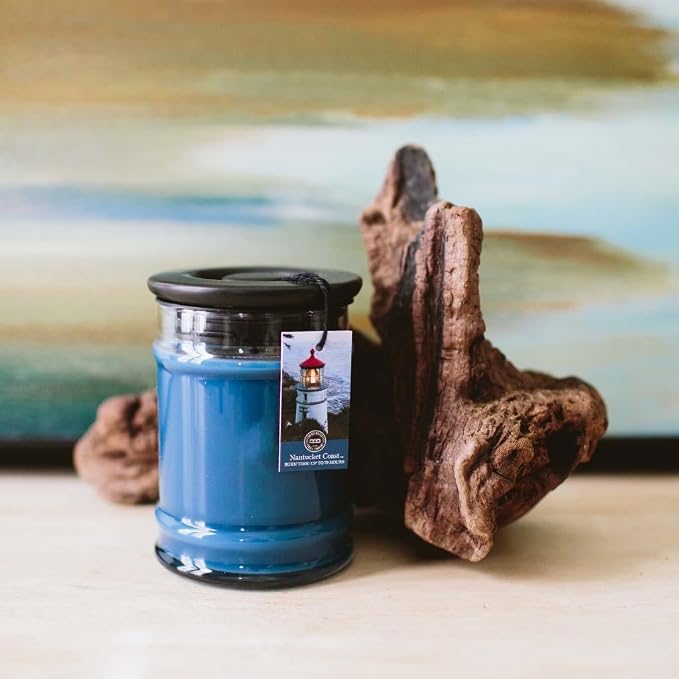 Candle 18oz Large Soy Wax Blend Fragranced Jar Candle-Nantucket Coast, alternate product view 4