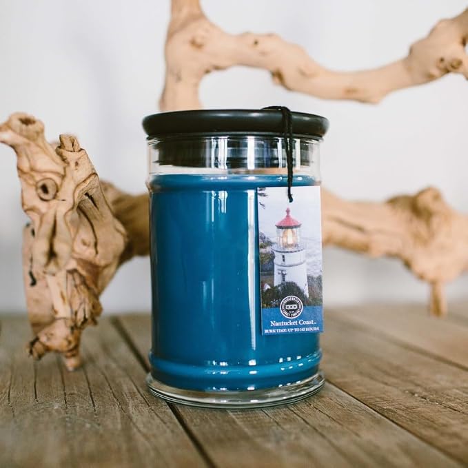 Candle 18oz Large Soy Wax Blend Fragranced Jar Candle-Nantucket Coast, alternate product view 5