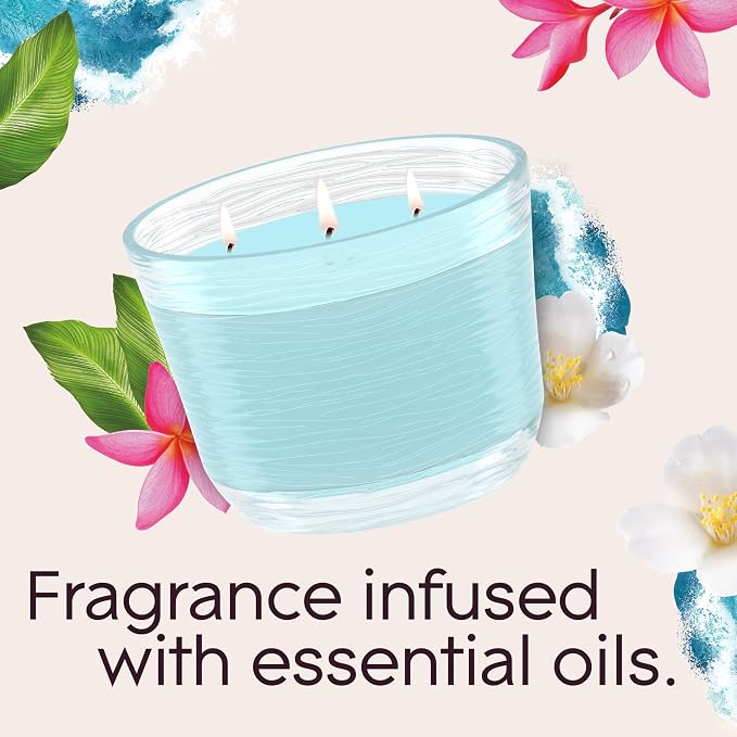 Candle Aqua Waves, Fragrance Candle Infused with Essential Oils, Air Freshener Candle, 3-Wick Candle, 6.8 Oz, alternate