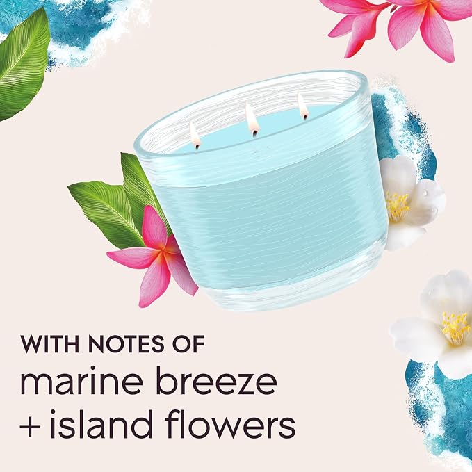 Candle Aqua Waves, Fragrance Candle Infused with Essential Oils, Air Freshener Candle, 3-Wick Candle, 6.8 Oz, alternate